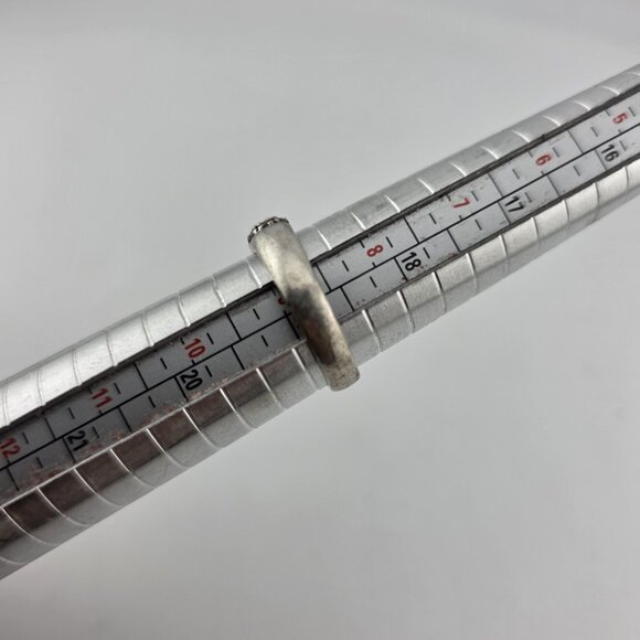 925 Sterling Silver Ring white Stone Vintage Band Size 9 - Picture 4 of 8